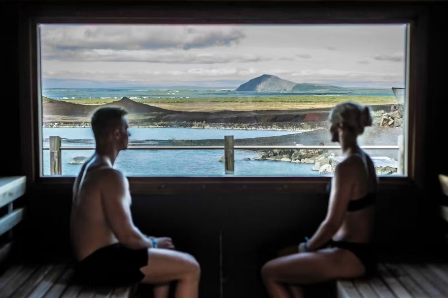 The steam bath of the Myvatn Nature Baths is beautiful