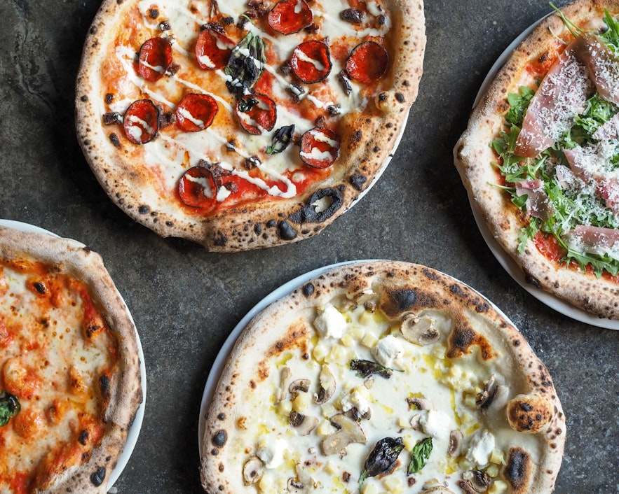 There are plenty of delicious pizza options at Flatey in Reykjavik