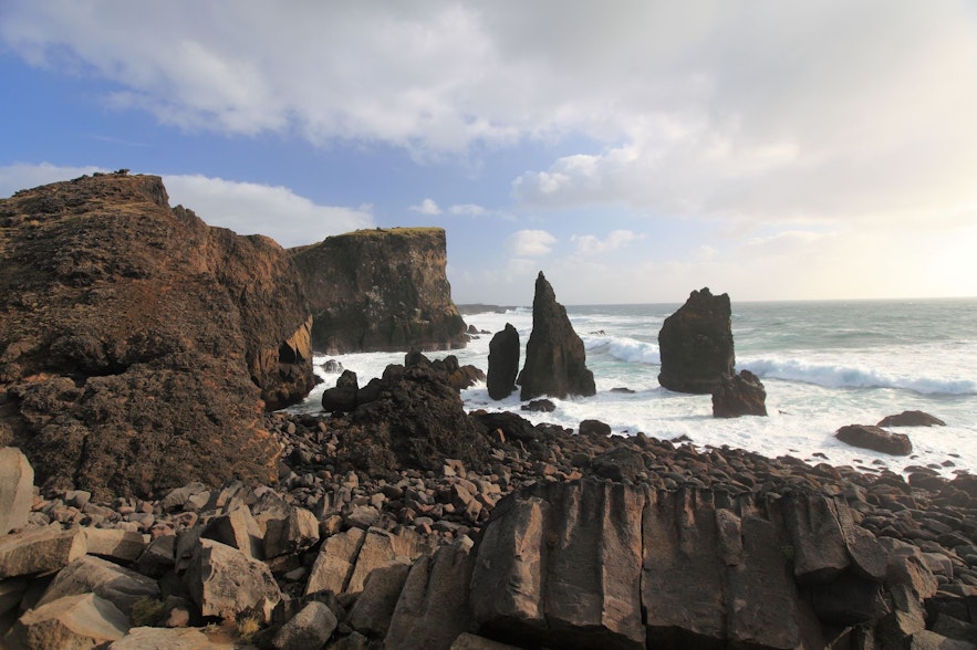 The coastline of the Reykjanes peninsula is rugged and beautiful
