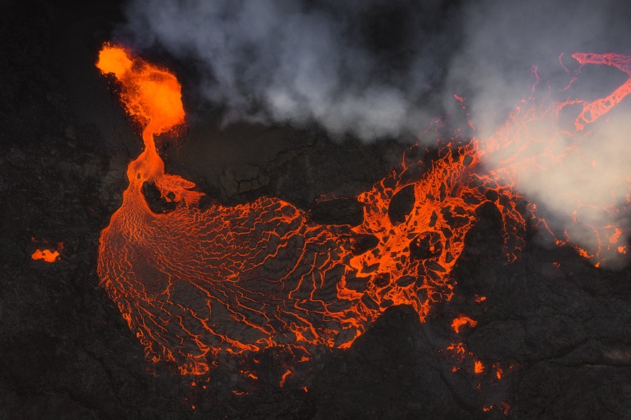 El bello flujo de lava.
