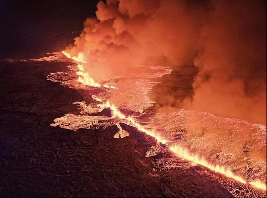 The 2023 eruption at Sundhnukagigar in Iceland is also sometimes called the Grindavik volcano