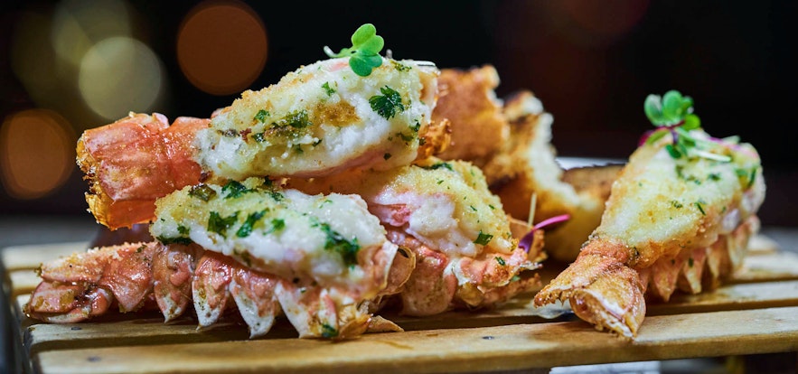 The garlic roasted langoustine is just one of many delicious dishes available at Tapas Barinn in Reykjavik