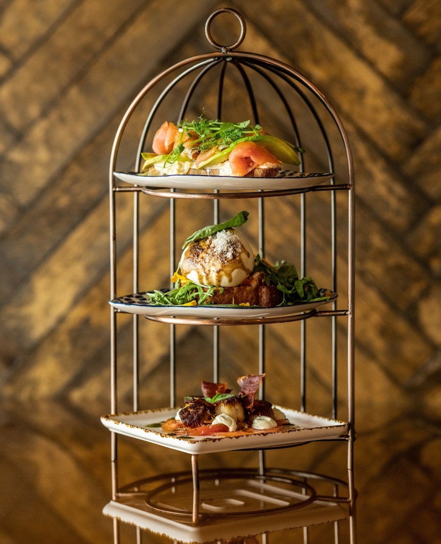 The luxury brunch of Kol is served in a fun tower