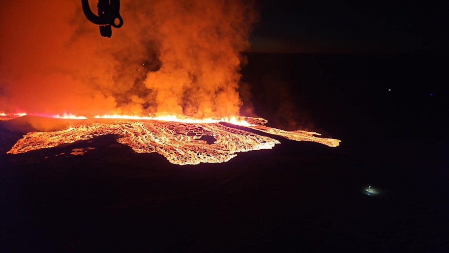 哈加菲尔的火山喷发不如以前的火山喷发那么强大。