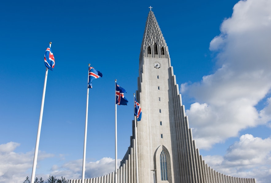 Hallgrimskirkja is a tall landmark in Reykjavik.