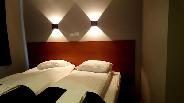 Hotel Austur has beautiful lighting fixtures.