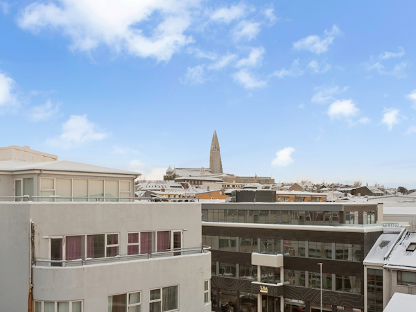 Experience Reykjavik's charm with a view of Hallgrímskirkja Church from the comfort of Hlemmur Suites.