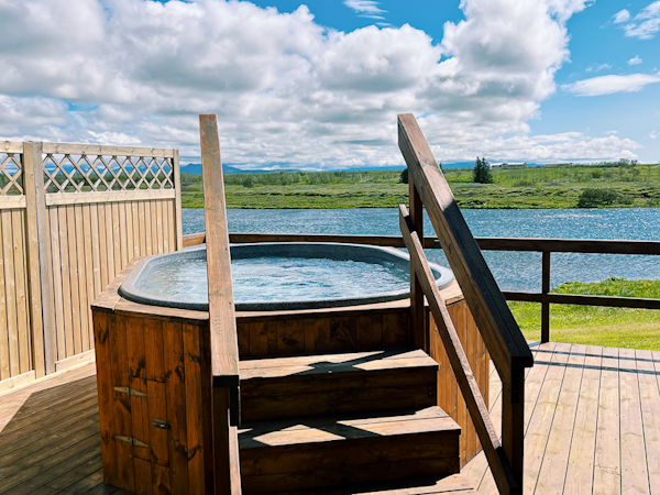 Guests can relax and unwind in West Ranga Lodge's outdoor sauna.