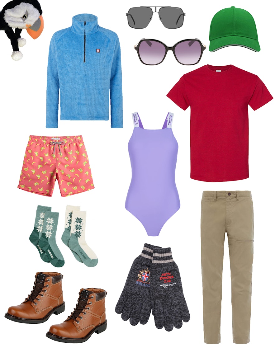 An infographic photo guide to what to wear during the summer in Iceland