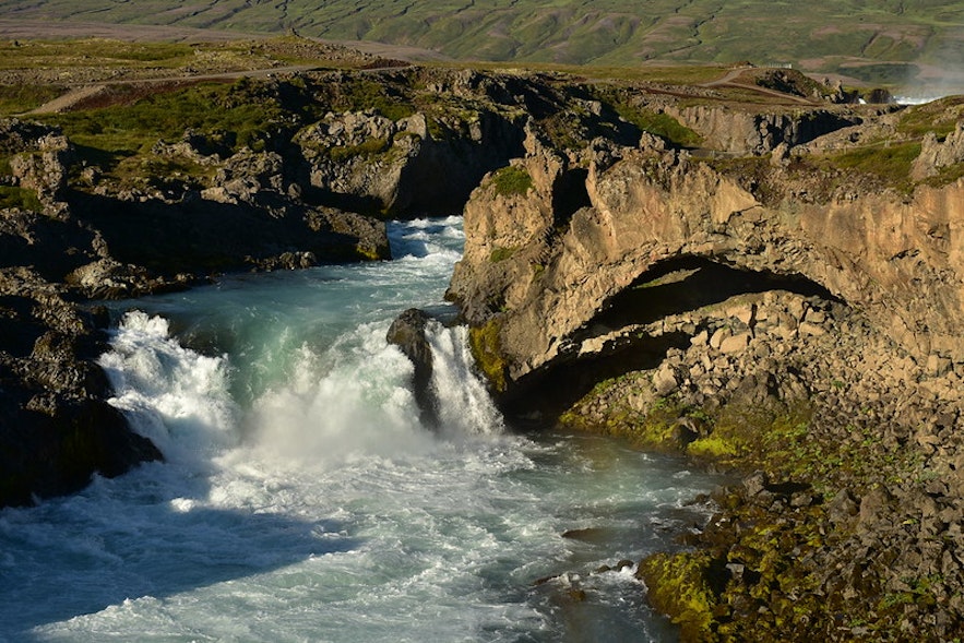 The Geitafoss waterfall on the Skjalfandafljot River in North Iceland.