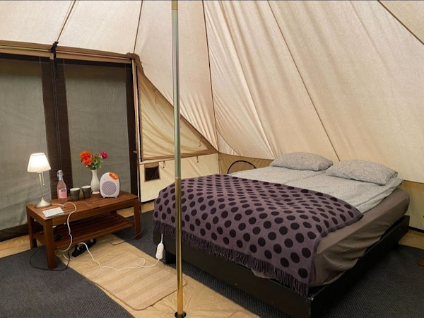 Godaland glamping tents have heating and electricity.