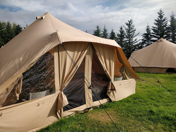 A closer look of Godaland Guesthouse and Glamping's tent.