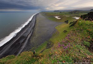 アイスランド南部の美しい景色が美しいディルホラエイの岬