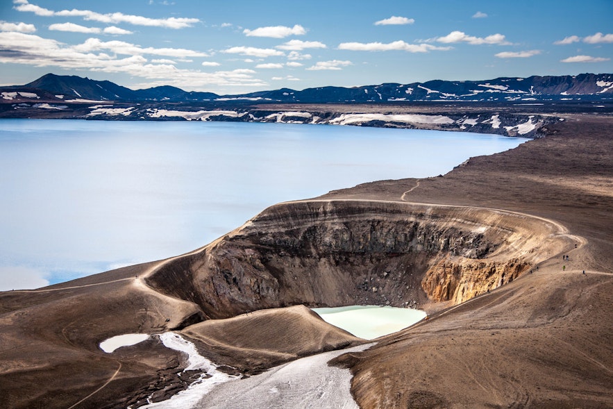 冰岛北部的阿斯基亚火山口湖