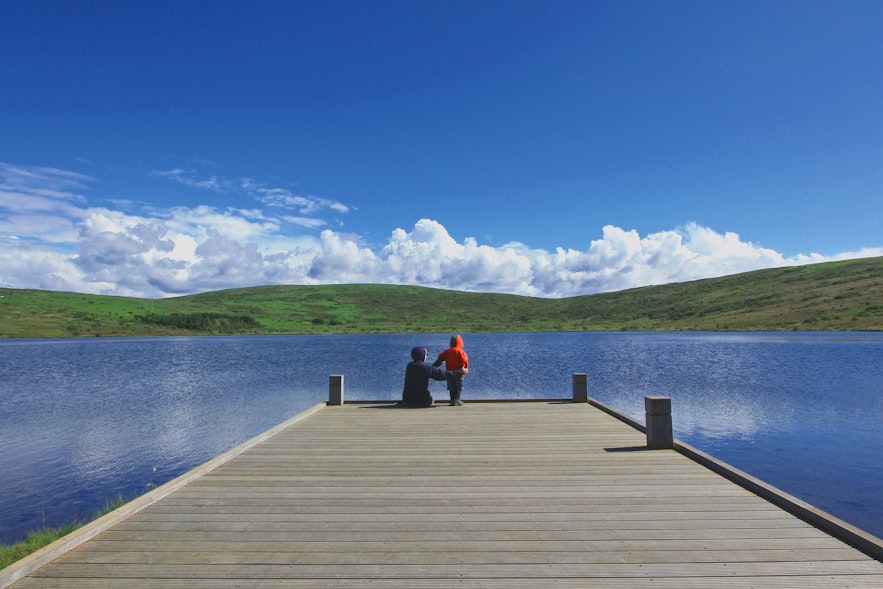 Vifilsstadavatn is a picturesque lake with fishing and hiking opportunities in the greater Reykjavik area.