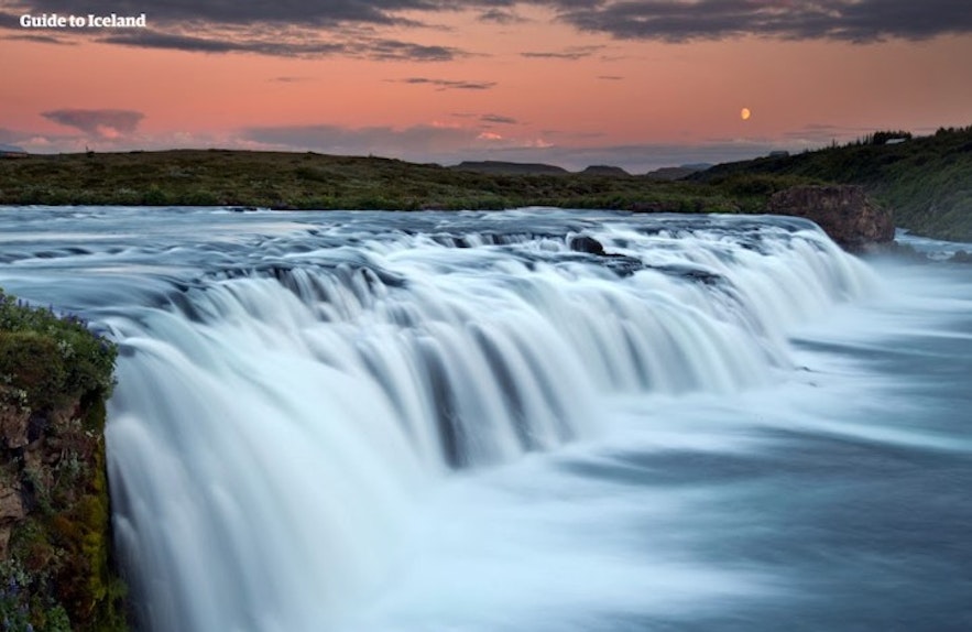 The Faxafoss waterfall offers a distinct and captivating allure.