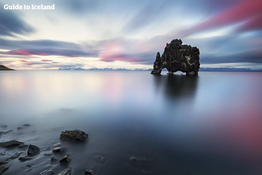 Hvitserkur is a rock monument in north Iceland.