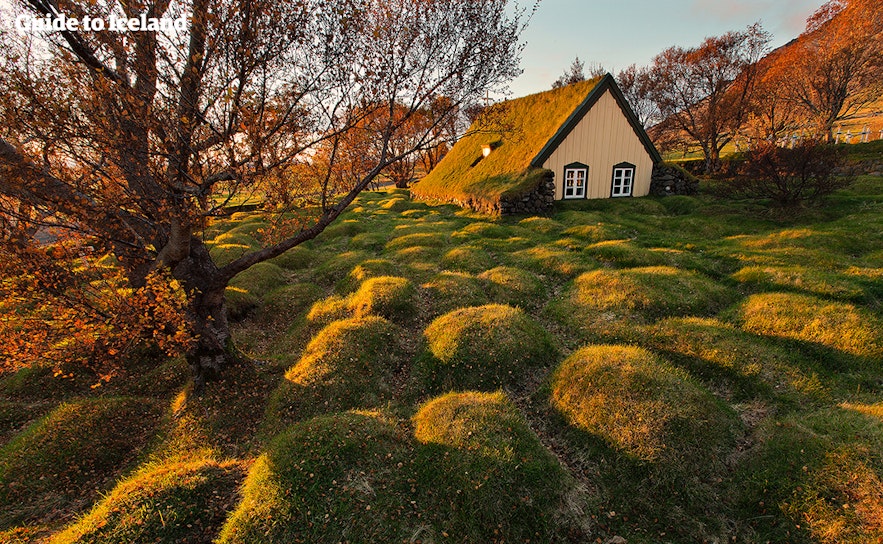Die Hofskirkja-Torfkirche in Südost-Island