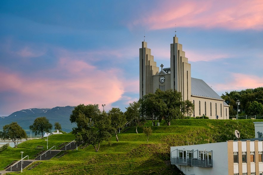 Akureyrakirkja church is a landmark of North Iceland