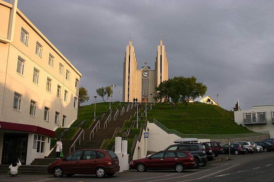 The iconic Akureyri Church is a must-see attraction when visiting Akureyri.