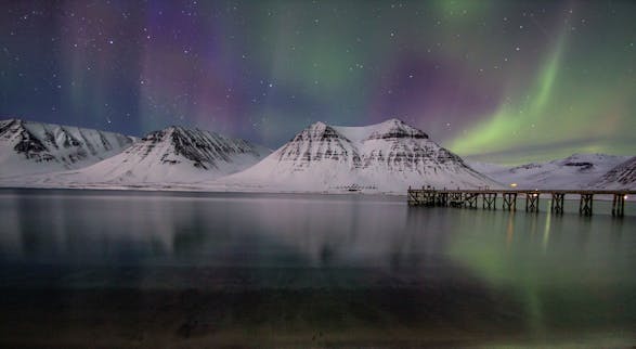 Northern lights in the Westfjords
