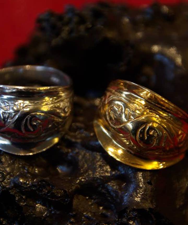 Golden ring for sale in Snorrastofa Gift shop 