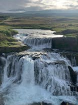 The beautiful Gullfoss waterfall boasts two magnificent cascades.