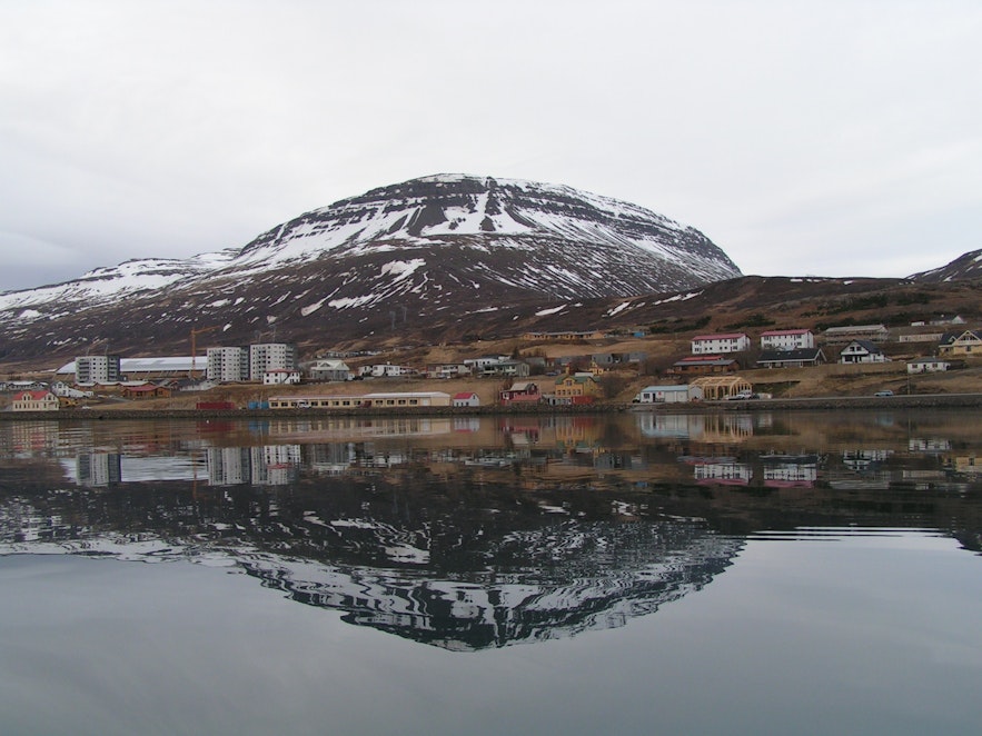 Reydarfjordur villages nestles on a beautiful fjord in East Iceland.