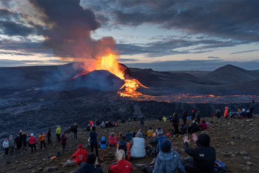 In 2021, people could watch a real volcanic eruption in Iceland