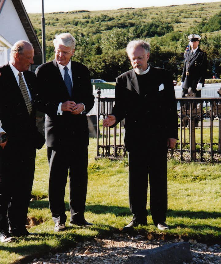 The Norwegian king Harald in Reykholt 29th of July 2000