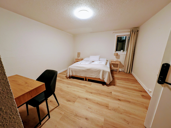 Some rooms at the Stykkisholmur Inn have double bed setups.