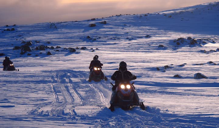 From your position on the snowmobile, you will have 360 degree views of Mýrdalsjökull Glacier.