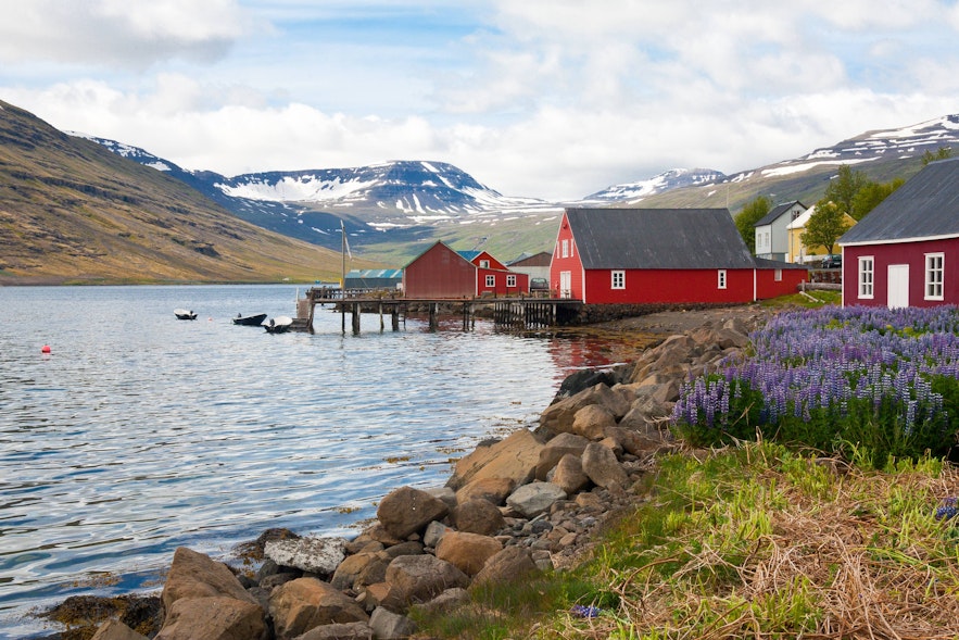 Eskifjordur has a beautiful coastline.