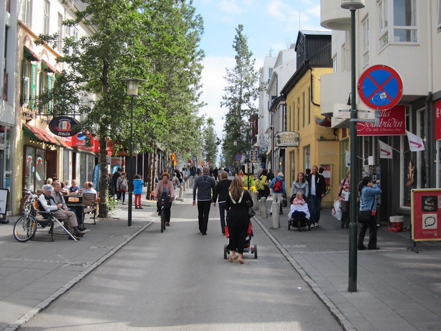 Laugavegur is the main shopping and nightlife street in Reykjavík