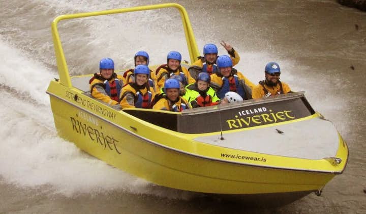 Seeing Hvítá River in a jet boat gives excitement to the Golden Circle sightseeing route in Iceland.