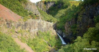 The Thjofafoss waterfall on the hiking trail to Svartifoss.
