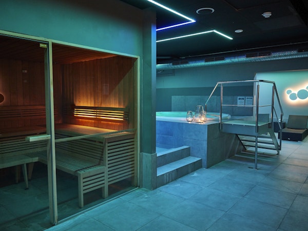Relax in Hotel Vesturland's sauna and jacuzzi after a day of exploration.