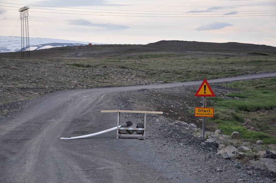 Eine unpassierbare Straße in Island