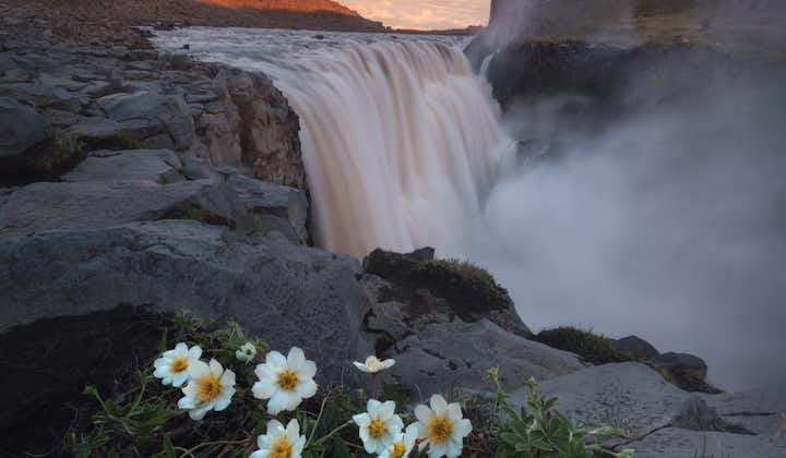 Dettifoss is Europe's most powerful cascade, generating a mighty spray of mist.