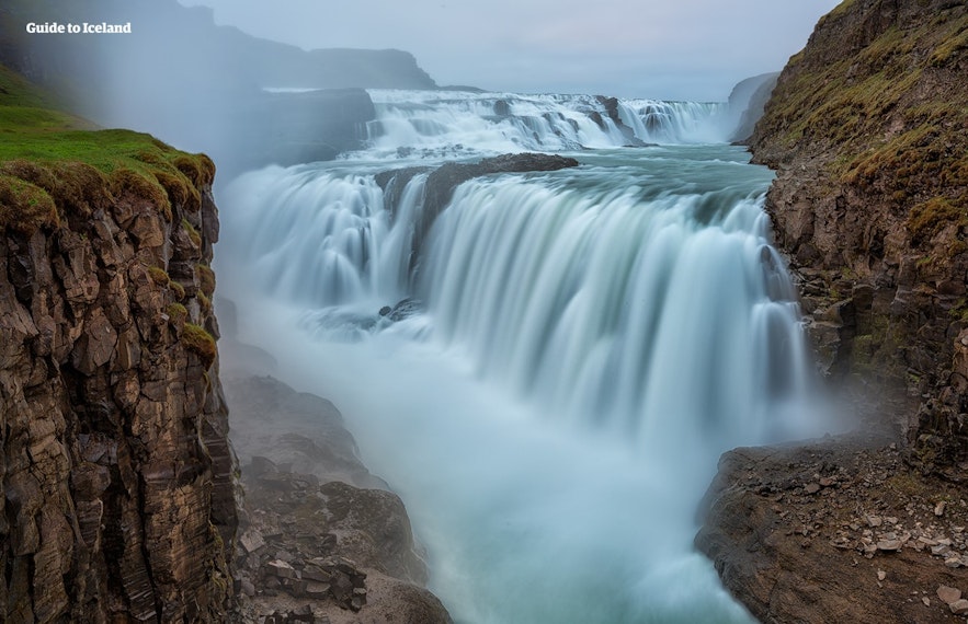 Gullfoss waterfall is part of the Golden Circle in Iceland