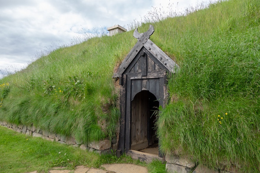 The Commonwealth Farm has turf houses like those in Iceland's past.