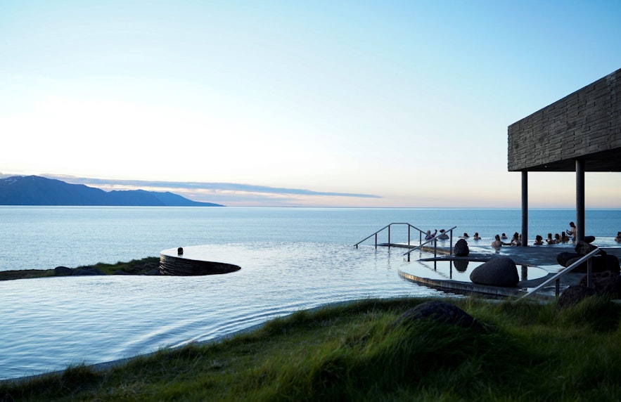Relax in the Geosea baths when visiting Husavik