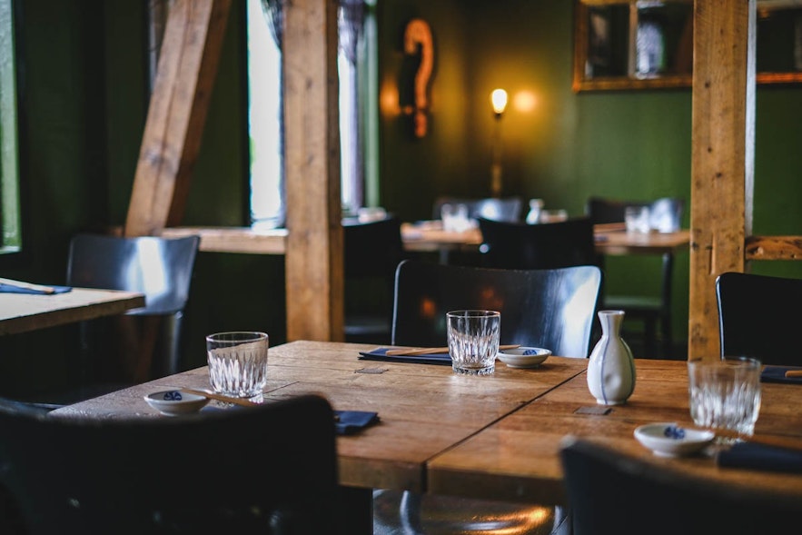 The Norð Austur restaurant has a cozy interior