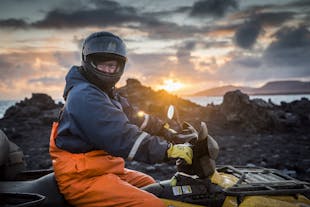 The midnight sun in Iceland provides incredible light for sightseeing from the back of an ATV.