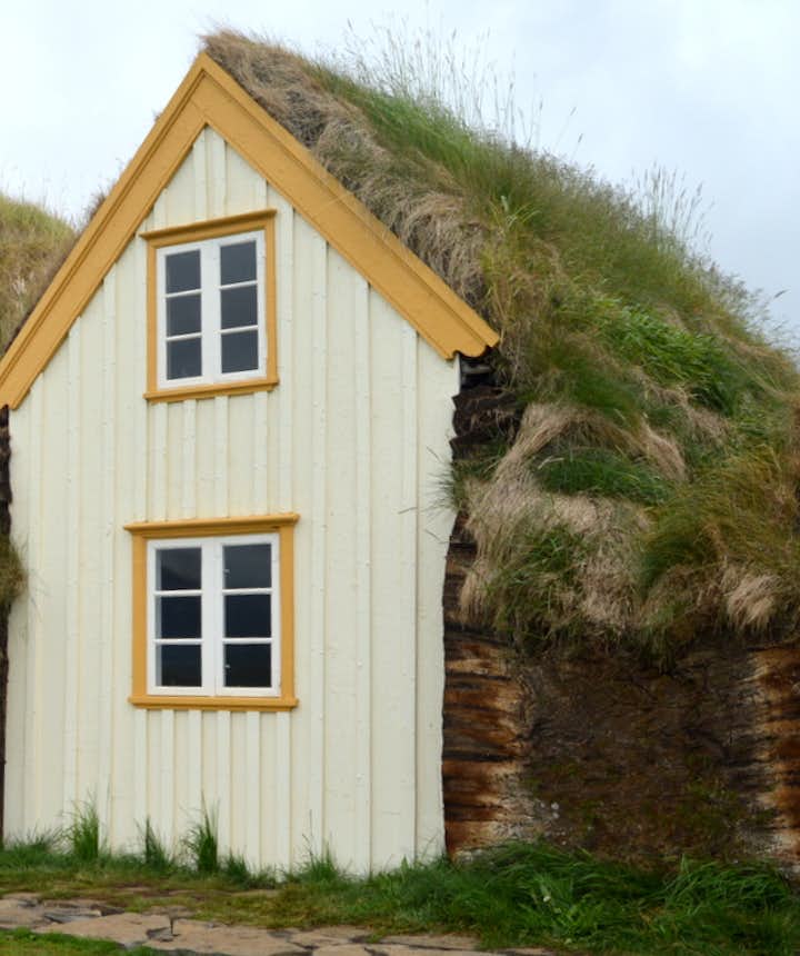The historic Glaumbær Turf House in North Iceland
