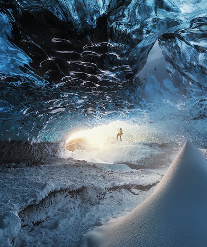 Ice cave in Vatnajökull glacier in Iceland