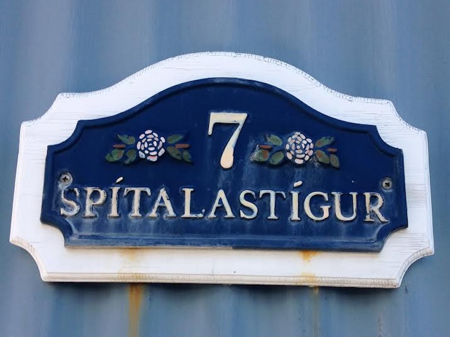 Beautiful detail in a house number on Spítalastígur in Reykjavík