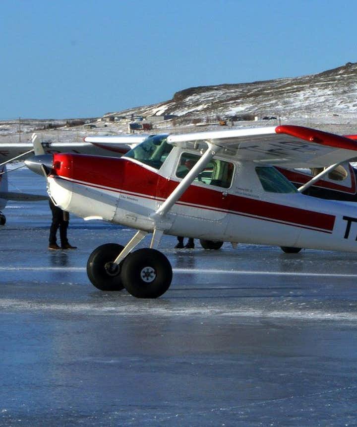 #Airplanes landing on frozen lake in Iceland 