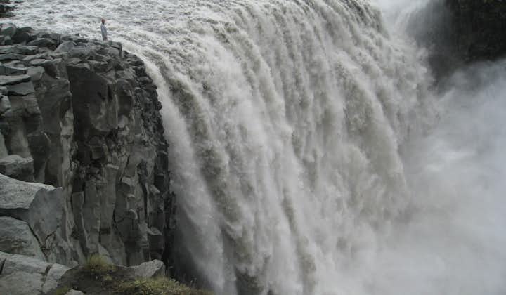 Dettifoss is one of the natural features that makes up the Diamond Circle sightseeing route.