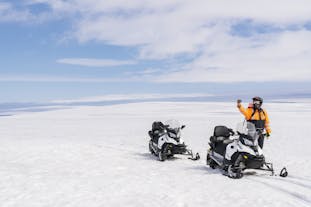 Snowmobiling across the Langjokull glacier is a one-of-a-kind experience.